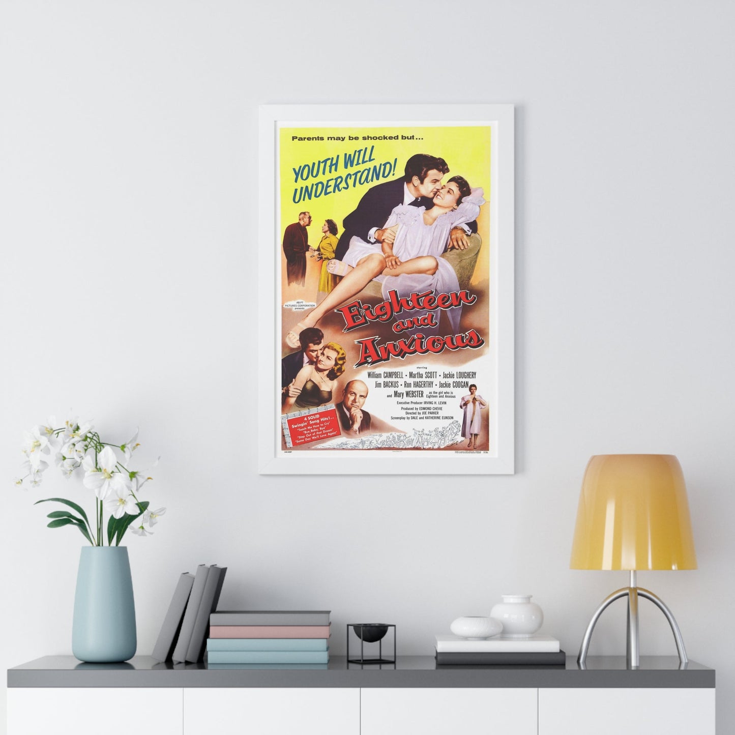 EIGHTEEN AND ANXIOUS 1957 - Framed Movie Poster-The Sticker Space