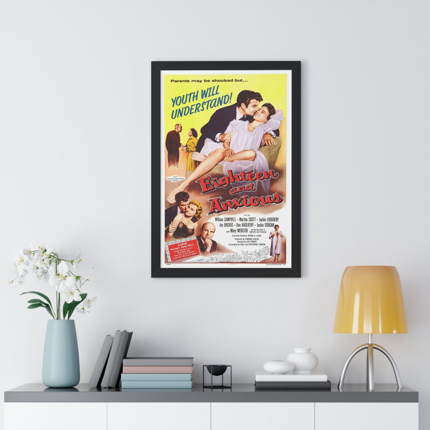 EIGHTEEN AND ANXIOUS 1957 - Framed Movie Poster-The Sticker Space