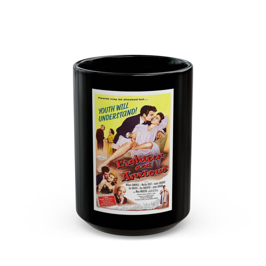 EIGHTEEN AND ANXIOUS 1957 Movie Poster - Black Coffee Mug-15oz-The Sticker Space