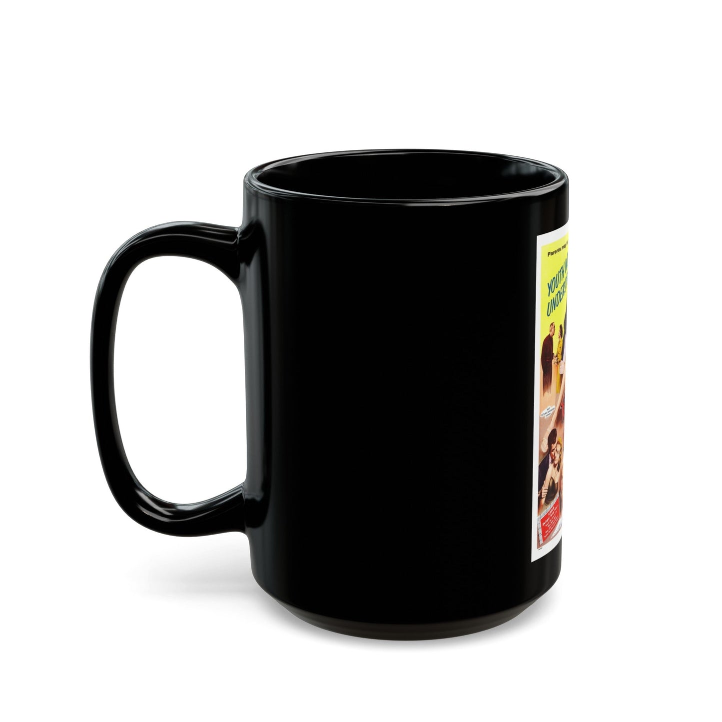 EIGHTEEN AND ANXIOUS 1957 Movie Poster - Black Coffee Mug-The Sticker Space