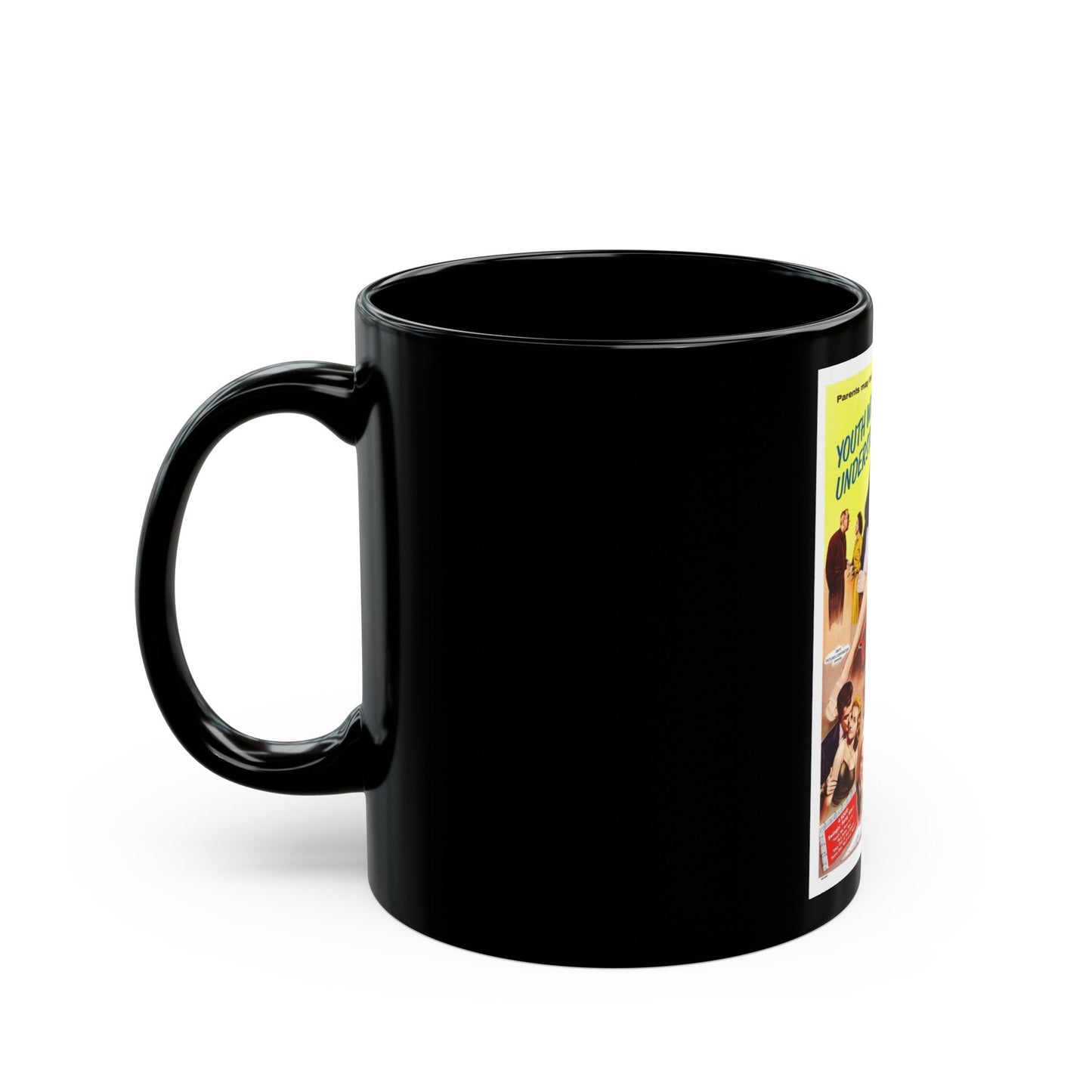 EIGHTEEN AND ANXIOUS 1957 Movie Poster - Black Coffee Mug-The Sticker Space