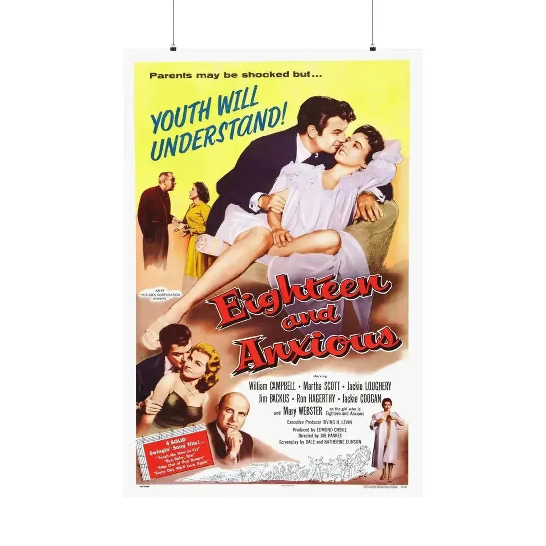 EIGHTEEN AND ANXIOUS 1957 - Paper Movie Poster 36" x 54" Matte - The Sticker Space