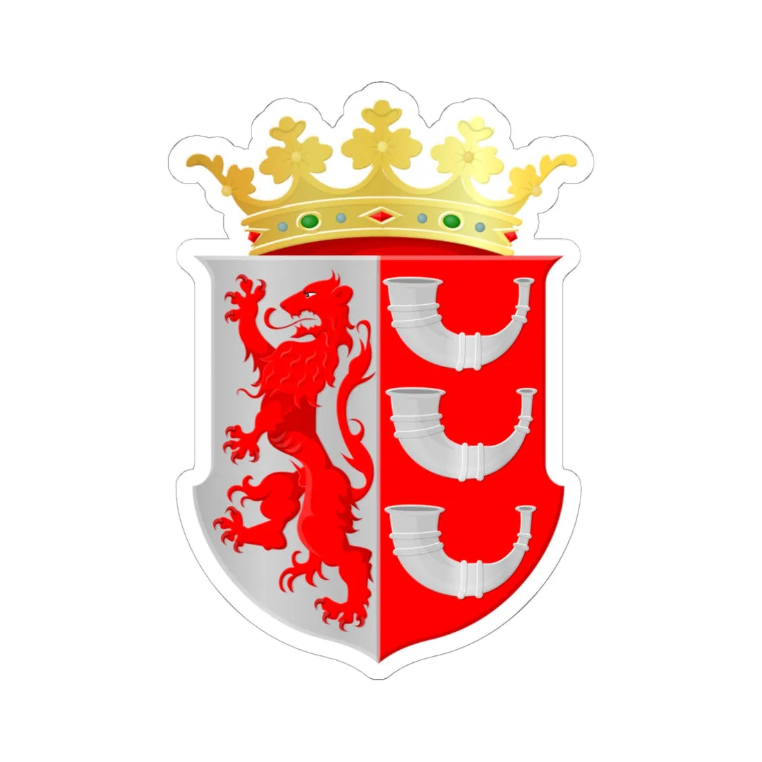 Eindhoven wapen (Netherlands) (Coat of Arms) STICKER Vinyl Kiss-Cut Decal 6 Inch White - The Sticker Space