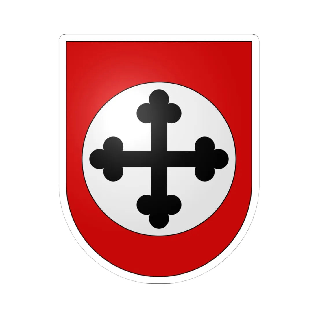 Eischoll-coat of arms (Switzerland) (Coat of Arms) STICKER Vinyl Kiss-Cut Decal 4 Inch White - The Sticker Space