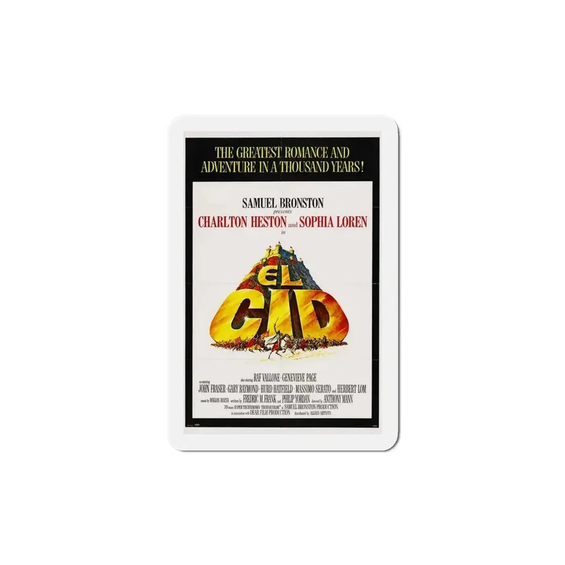 El Cid 1961 Movie Poster Refrigerator Magnet 5 Inch - The Sticker Space