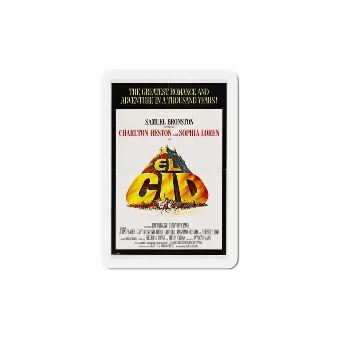 El Cid 1961 Movie Poster Refrigerator Magnet 6 Inch - The Sticker Space