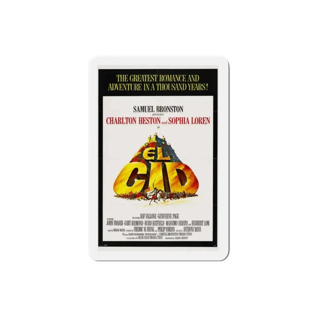 El Cid 1961 Movie Poster Refrigerator Magnet - The Sticker Space