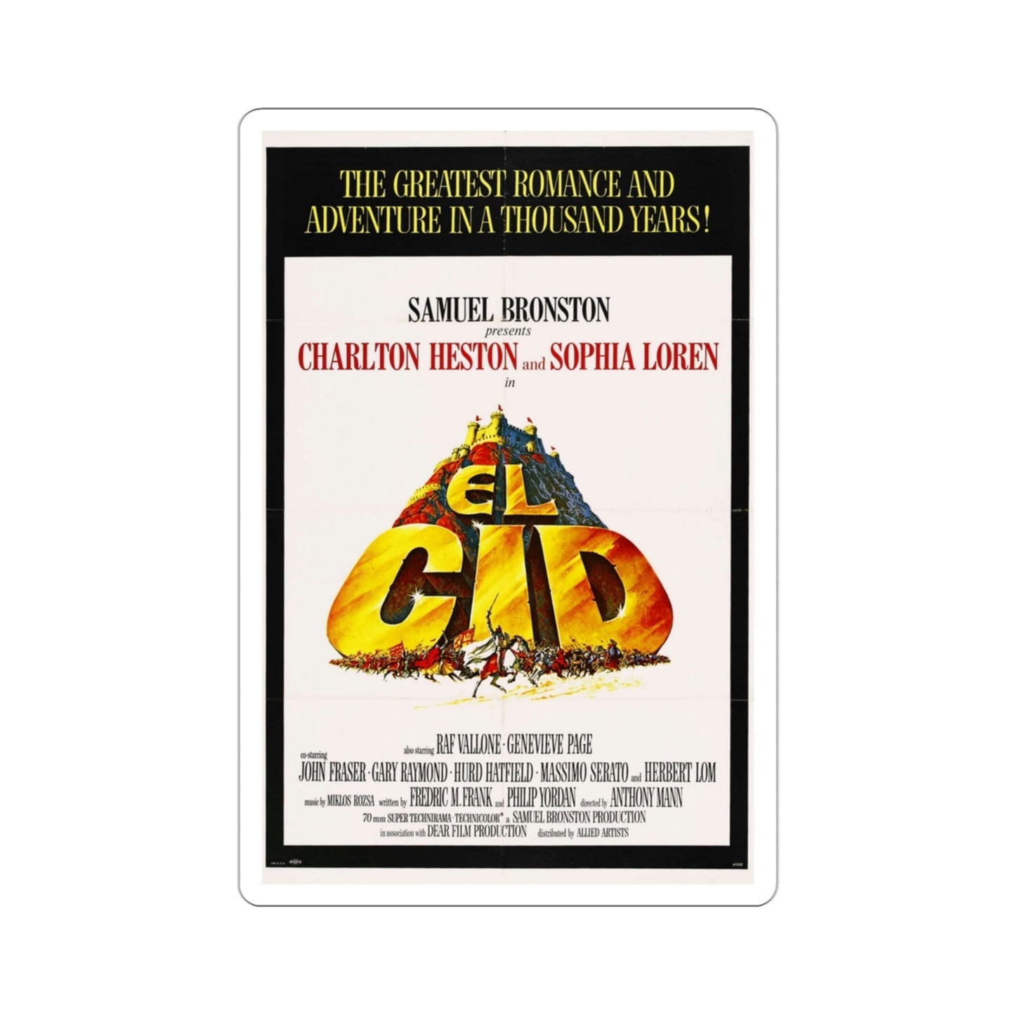 El Cid 1961 Movie Poster STICKER Vinyl Die-Cut Decal-3 Inch-The Sticker Space