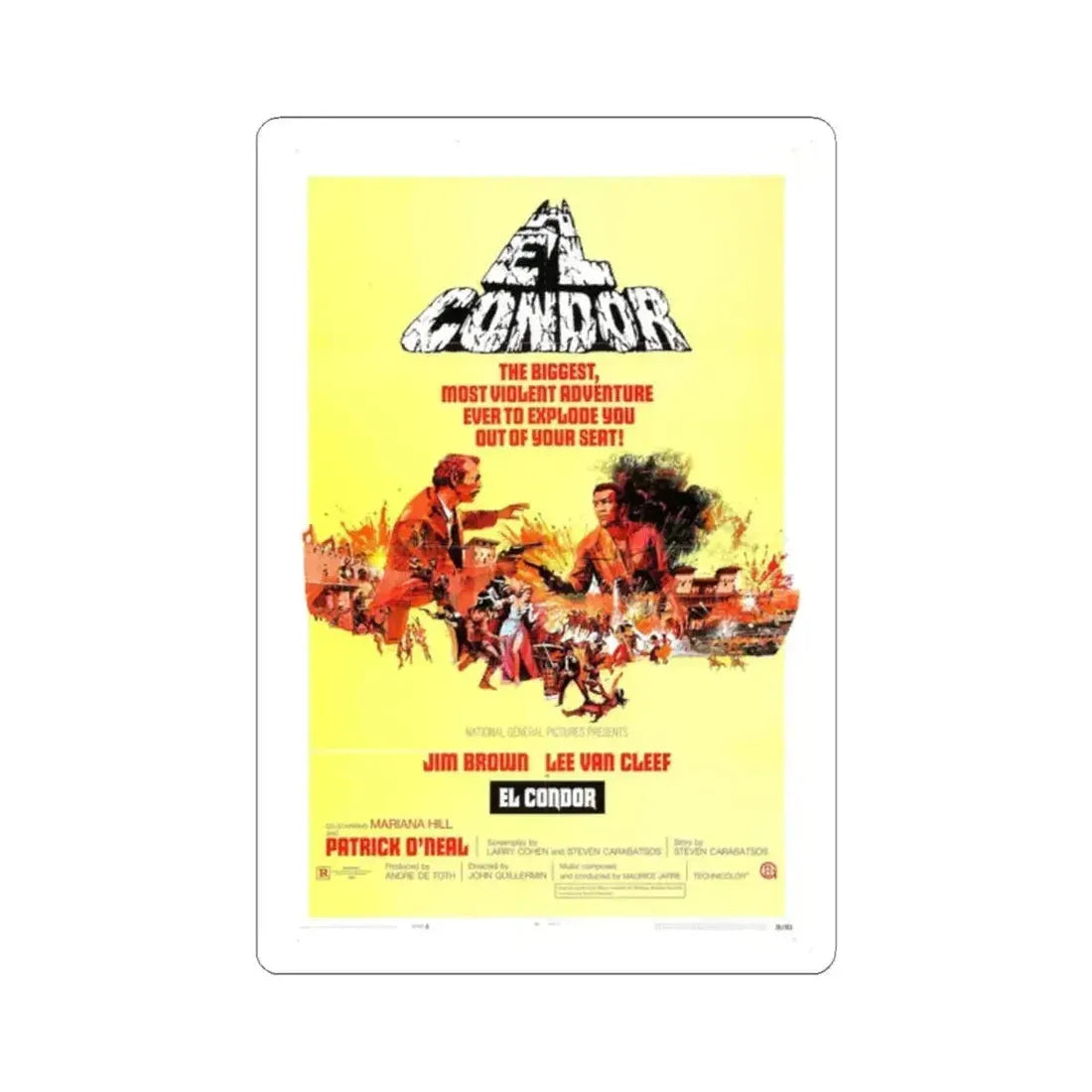 EL CONDOR (2) 1970 Movie Poster - STICKER Vinyl Kiss-Cut Decal 2 Inch White - The Sticker Space