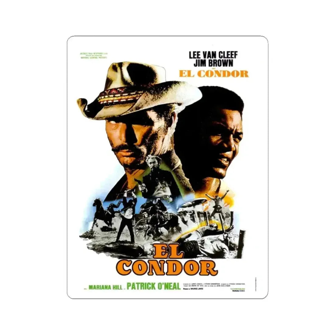 EL CONDOR (FRENCH) 1970 Movie Poster - STICKER Vinyl Kiss-Cut Decal 4 Inch White - The Sticker Space