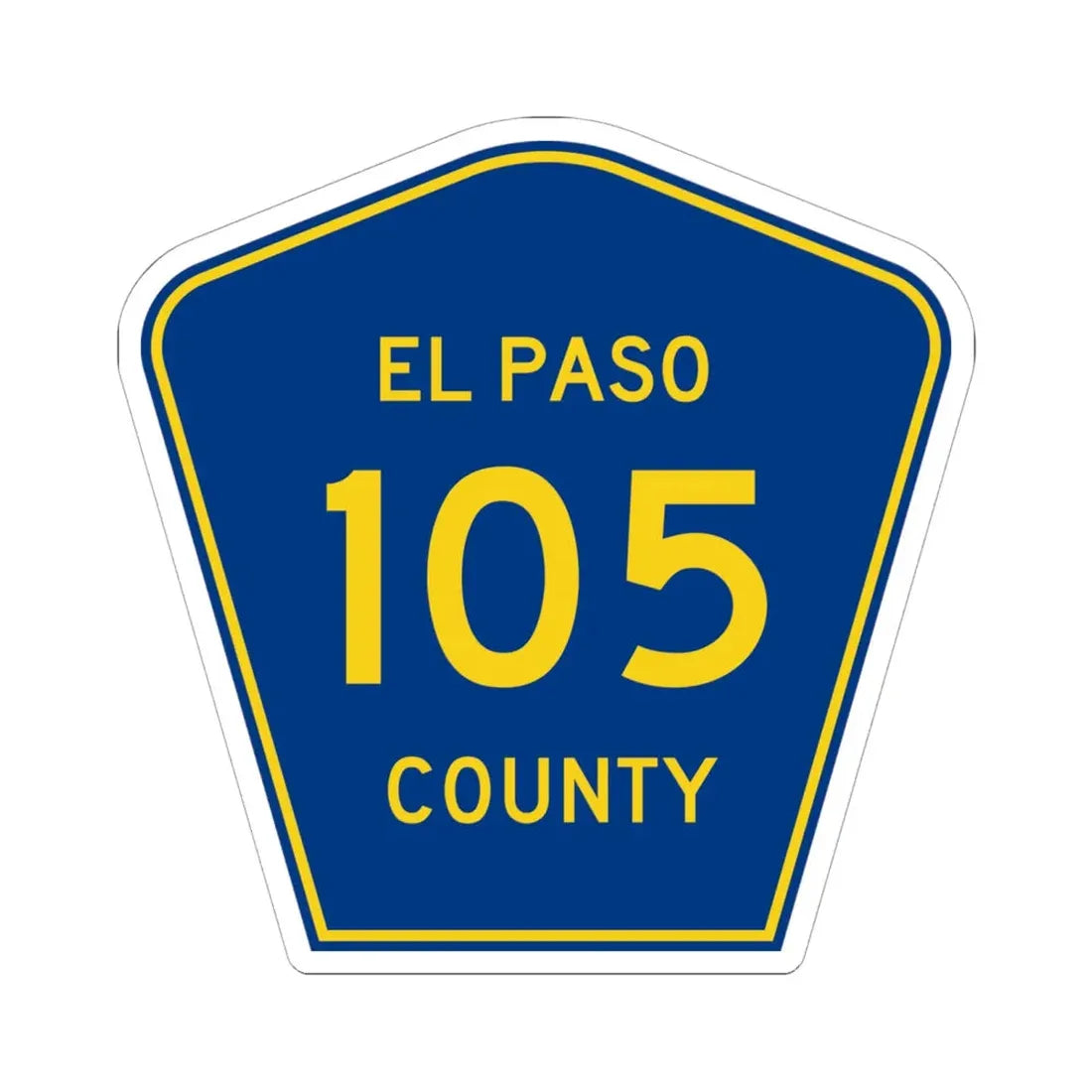 El Paso County 105 (Colorado) (Road Sign) STICKER Vinyl Kiss-Cut Decal 6 Inch White - The Sticker Space