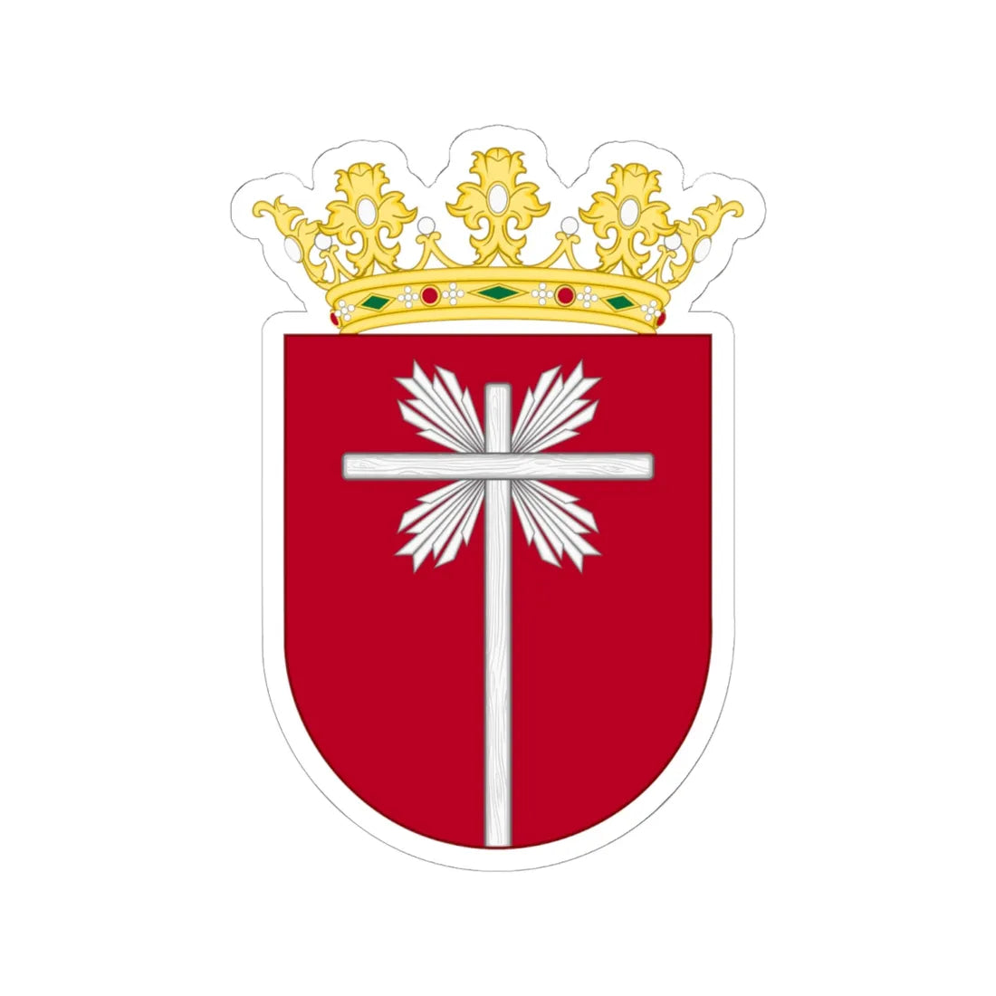 EL seibo old shield (Costa Rica) (Coat of Arms) STICKER Vinyl Kiss-Cut Decal 6 Inch White - The Sticker Space