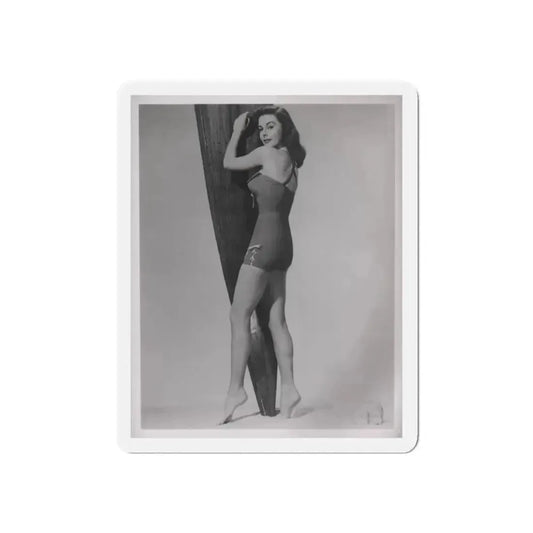 Elaine Stewart #162 - Negative Struck B&W 8x10 50's Era Full Body 1 Piece Swimsuit Cheesecake HQ Photo (Vintage Female Icon) Refrigerator Magnet 6 Inch Die-Cut - The Sticker Space