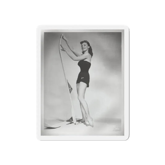Elaine Stewart #163 - Negative Struck B&W 8x10 50's Era Full Body 1 Piece Swimsuit Cheesecake HQ Photo (Vintage Female Icon) Refrigerator Magnet 6 Inch Die-Cut - The Sticker Space