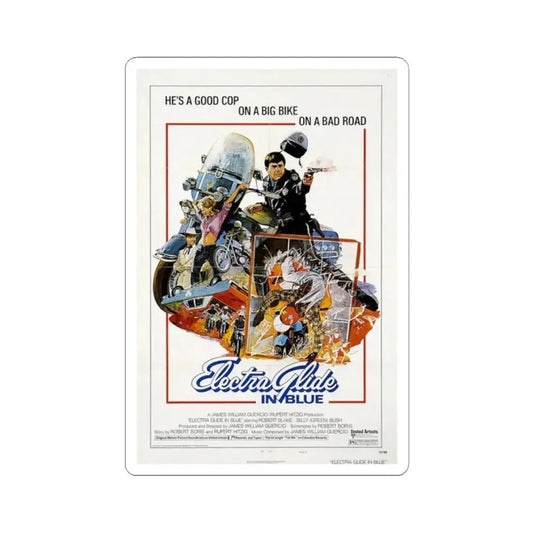 Electra Glide in Blue 1973 Movie Poster - STICKER Vinyl Kiss-Cut Decal 2 Inch White - The Sticker Space