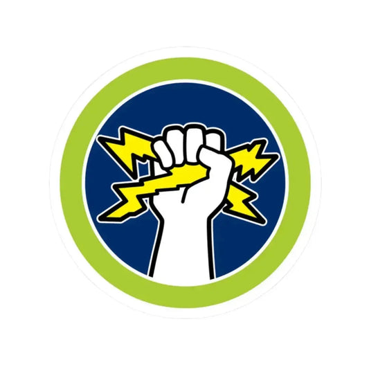 Electricity (Boy Scout Merit Badge) STICKER Vinyl Kiss-Cut Decal 2 Inch White - The Sticker Space