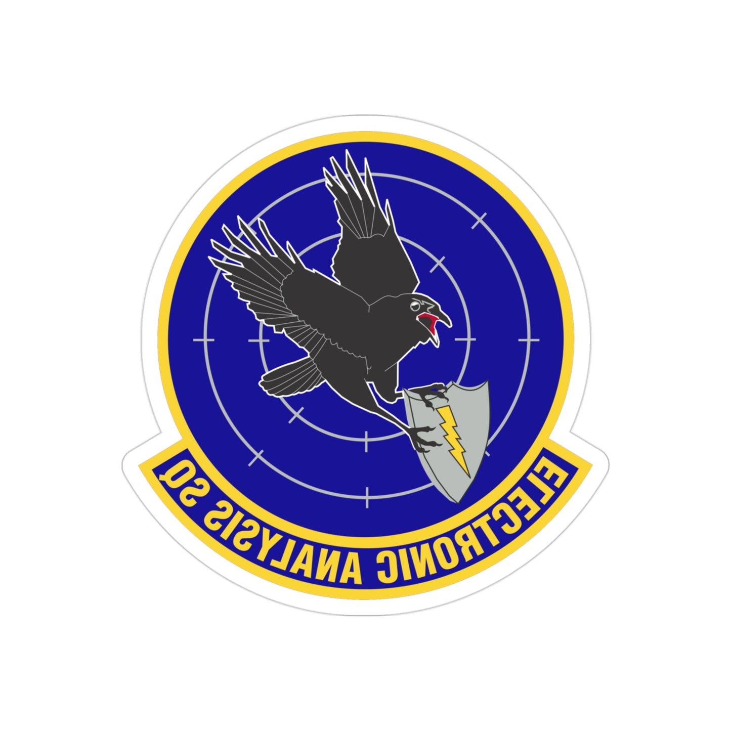 Electronic Analysis Squadron (U.S. Air Force) REVERSE PRINT Transparent STICKER-3" × 3"-The Sticker Space