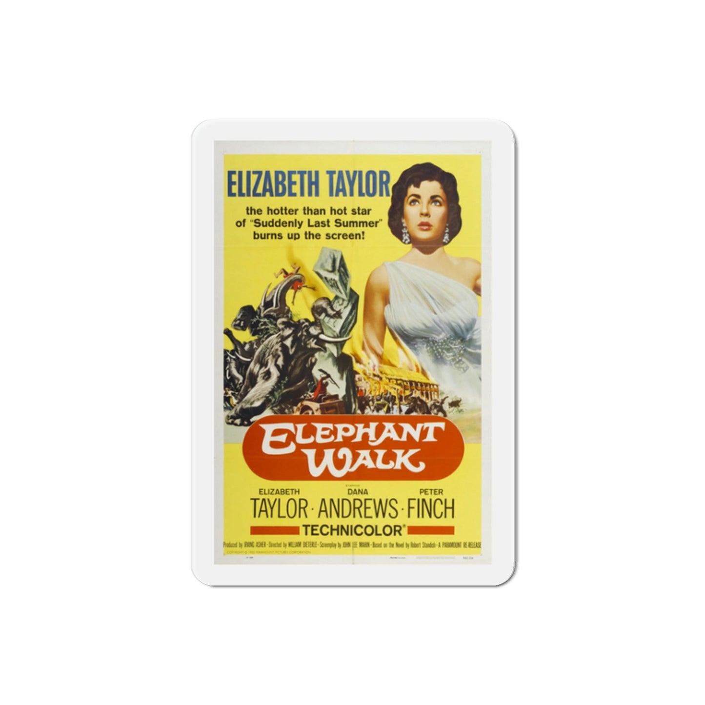 Elephant Walk 1954 Movie Poster Die-Cut Magnet-2 Inch-The Sticker Space