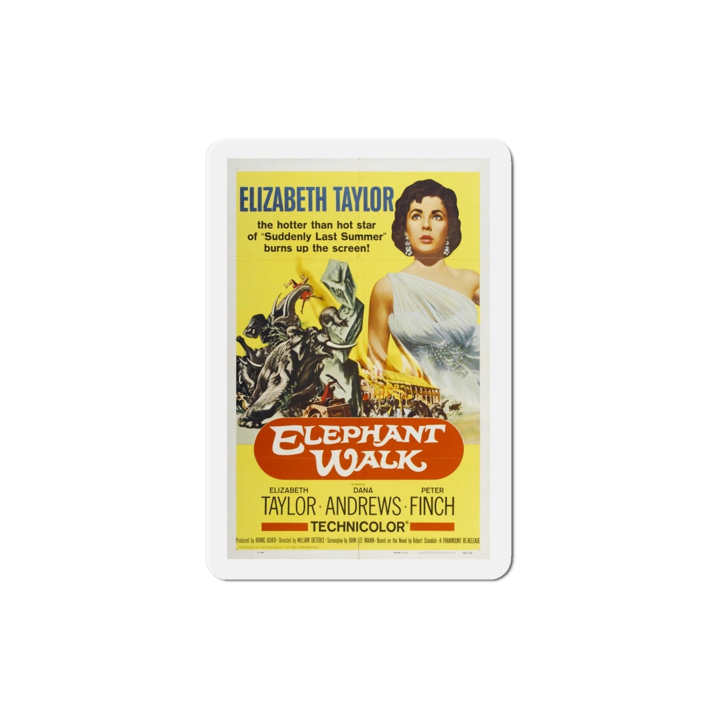 Elephant Walk 1954 Movie Poster Die-Cut Magnet-4 Inch-The Sticker Space