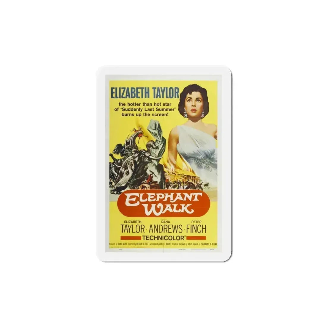 Elephant Walk 1954 Movie Poster Refrigerator Magnet 6 Inch - The Sticker Space
