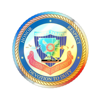 ELEVENTH COAST GUARD DISTRICT (U.S. Coast Guard) Holographic STICKER Die-Cut Vinyl Decal 2 Inch Holographic - The Sticker Space