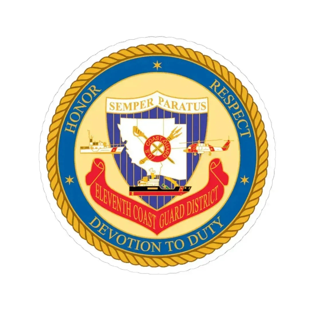 ELEVENTH COAST GUARD DISTRICT (U.S. Coast Guard) STICKER Vinyl Kiss-Cut Decal - The Sticker Space