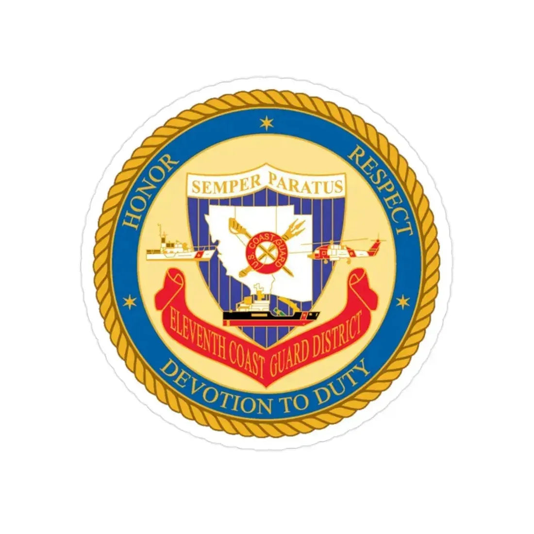 ELEVENTH COAST GUARD DISTRICT (U.S. Coast Guard) Transparent STICKER Die-Cut Vinyl Decal 2 Inch - The Sticker Space