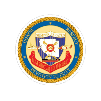 ELEVENTH COAST GUARD DISTRICT (U.S. Coast Guard) Transparent STICKER Die-Cut Vinyl Decal 5 Inch - The Sticker Space