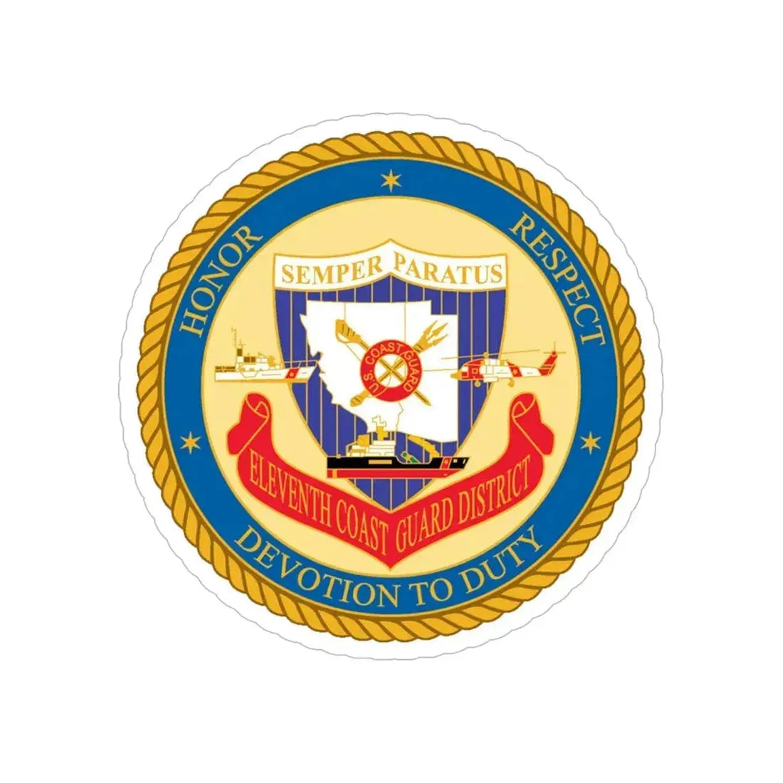 ELEVENTH COAST GUARD DISTRICT (U.S. Coast Guard) Transparent STICKER Die-Cut Vinyl Decal 6 Inch - The Sticker Space
