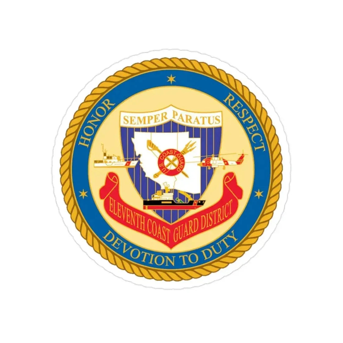 ELEVENTH COAST GUARD DISTRICT (U.S. Coast Guard) Transparent STICKER Die-Cut Vinyl Decal - The Sticker Space