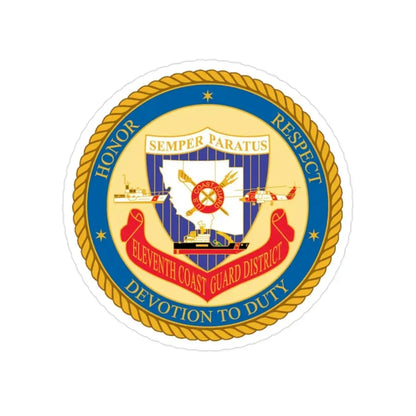 ELEVENTH COAST GUARD DISTRICT (U.S. Coast Guard) Transparent STICKER Die-Cut Vinyl Decal - The Sticker Space