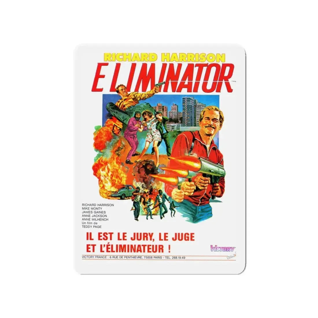 ELIMINATOR (BLOOD DEBTS) 1985 Movie Poster - Refrigerator Magnet 4 Inch - The Sticker Space