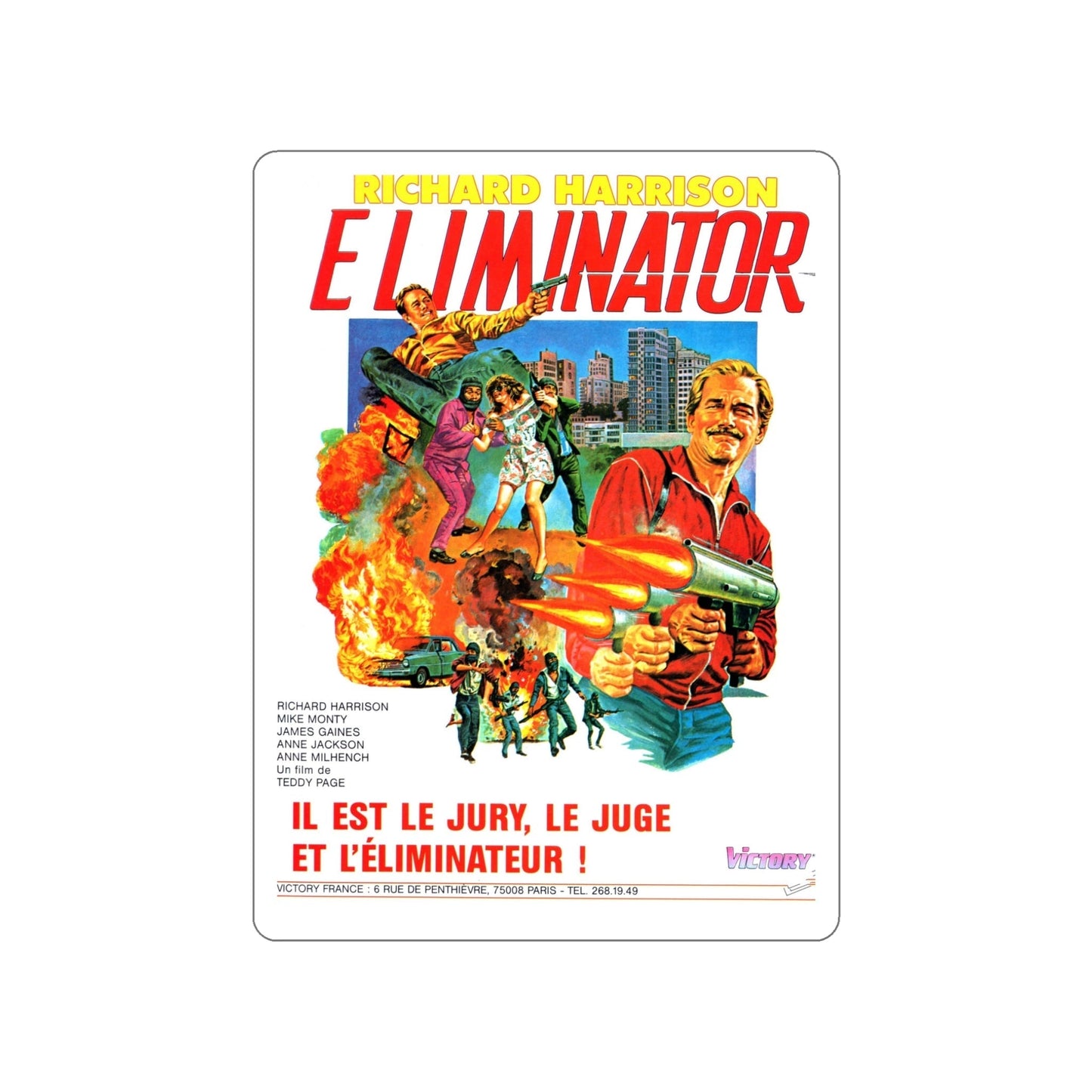 ELIMINATOR (BLOOD DEBTS) 1985 Movie Poster STICKER Vinyl Die-Cut Decal-5 Inch-The Sticker Space