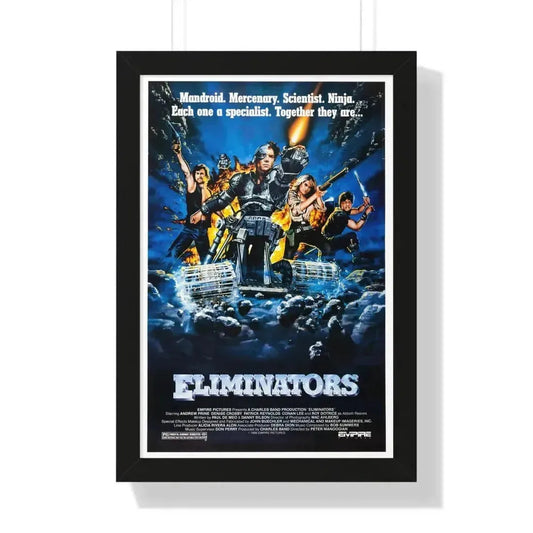 ELIMINATORS 1986 - Framed Movie Poster 16″ x 24″ Black - The Sticker Space