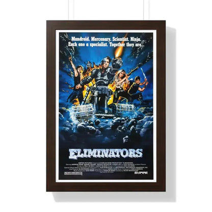 ELIMINATORS 1986 - Framed Movie Poster 16″ x 24″ Walnut - The Sticker Space
