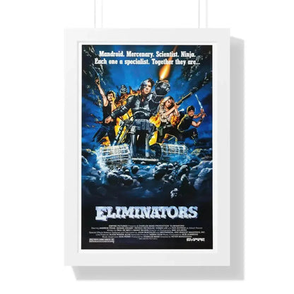 ELIMINATORS 1986 - Framed Movie Poster 16″ x 24″ White - The Sticker Space
