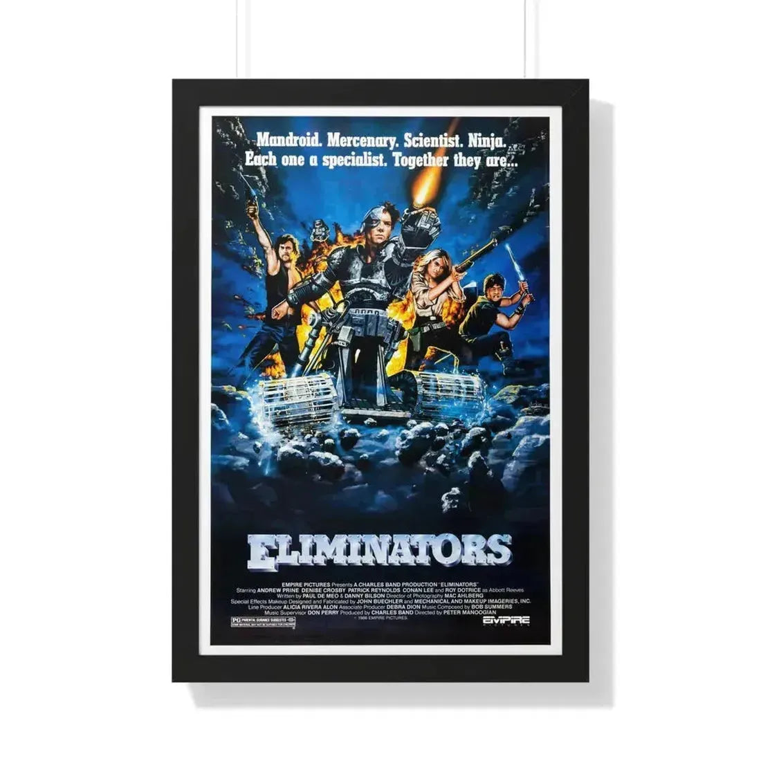 ELIMINATORS 1986 - Framed Movie Poster 20" x 30" Black - The Sticker Space