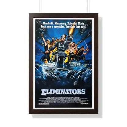 ELIMINATORS 1986 - Framed Movie Poster 20" x 30" Walnut - The Sticker Space