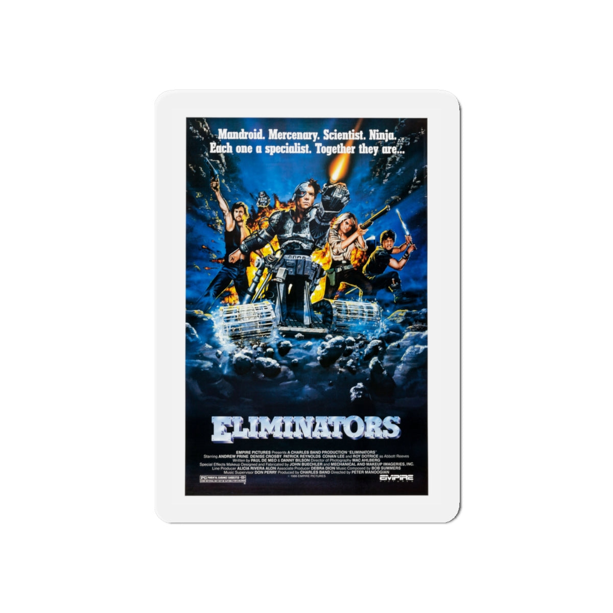 ELIMINATORS 1986 Movie Poster - Die-Cut Magnet-6 × 6"-The Sticker Space