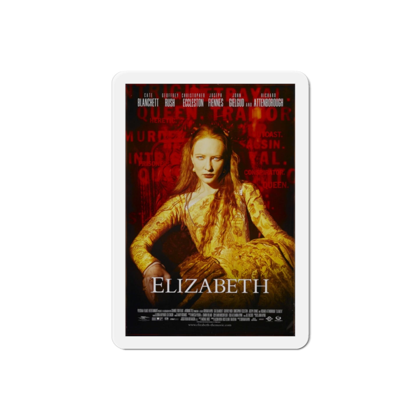 Elizabeth 1998 Movie Poster Die-Cut Magnet-2" x 2"-The Sticker Space