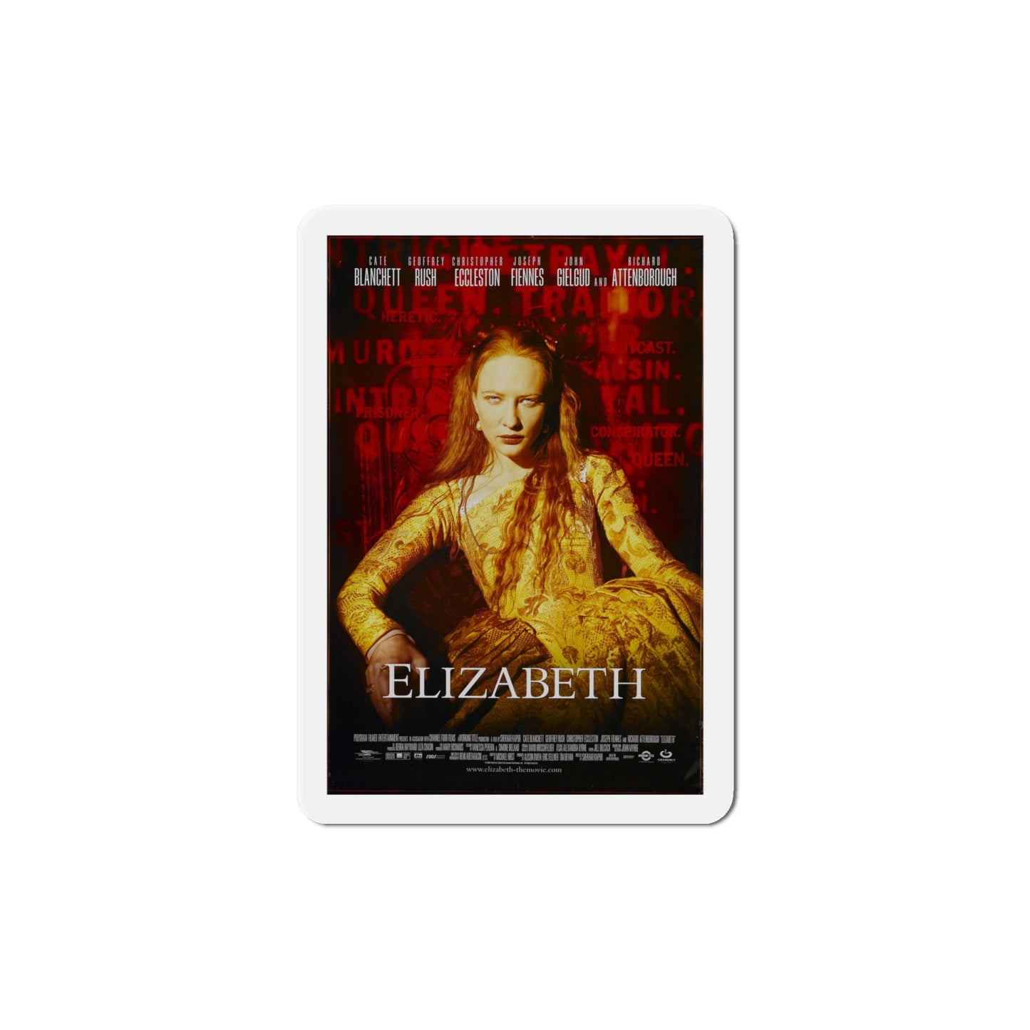 Elizabeth 1998 Movie Poster Die-Cut Magnet-6 Inch-The Sticker Space