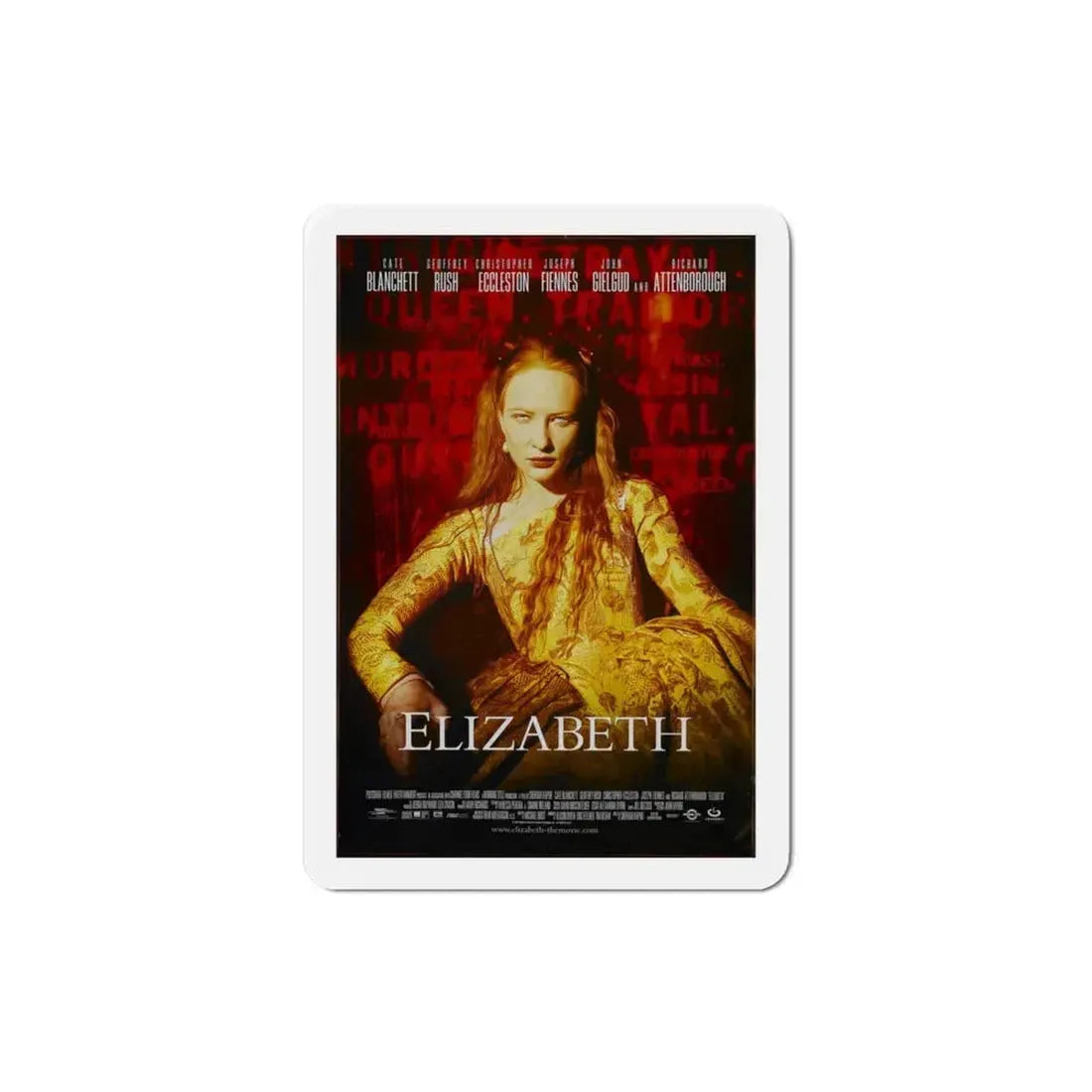 Elizabeth 1998 Movie Poster Refrigerator Magnet 3 Inch - The Sticker Space