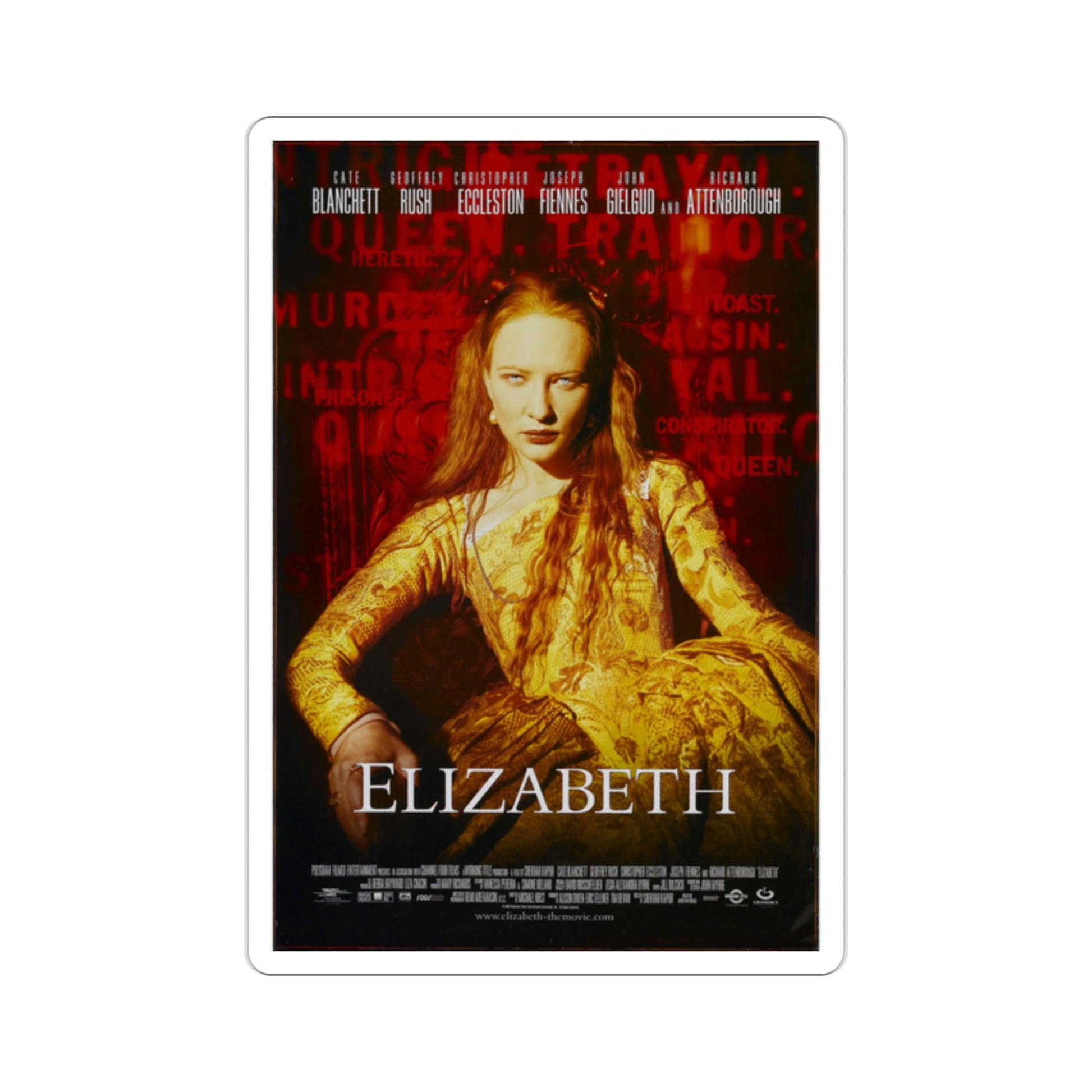 Elizabeth 1998 Movie Poster STICKER Vinyl Die-Cut Decal-2 Inch-The Sticker Space