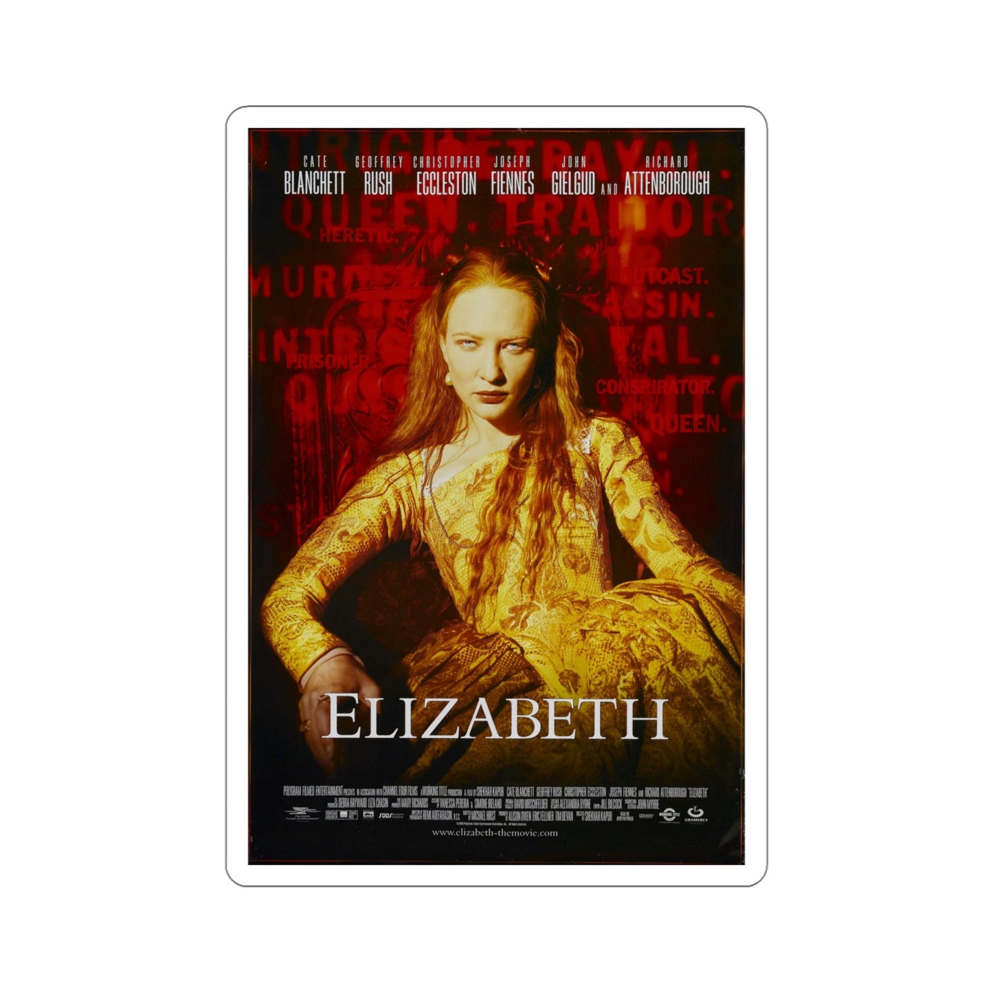 Elizabeth 1998 Movie Poster STICKER Vinyl Die-Cut Decal-5 Inch-The Sticker Space