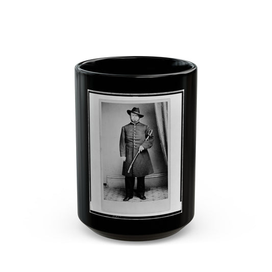 Elliott( ), Union Officer, Full-Length Portrait, Standing, Holding Sword In Left Hand, Facing Front (U.S. Civil War) Black Coffee Mug-15oz-The Sticker Space