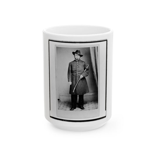 Elliott( ), Union Officer, Full-Length Portrait, Standing, Holding Sword In Left Hand, Facing Front (U.S. Civil War) White Coffee Mug