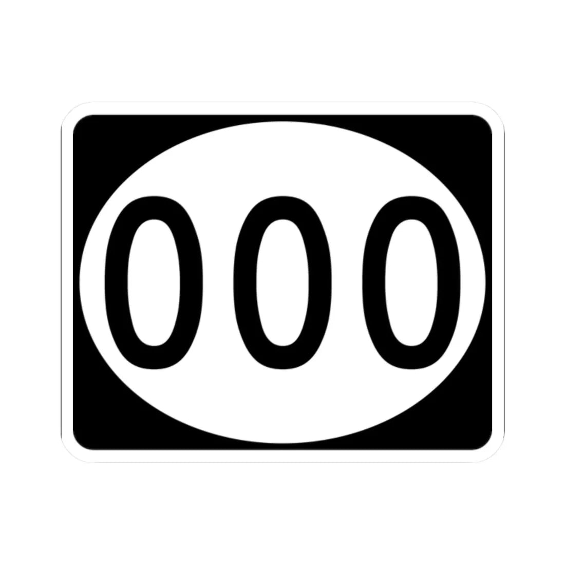 Ellipse sign template (Mississippi) (Road Sign) STICKER Vinyl Kiss-Cut Decal 2 Inch White - The Sticker Space