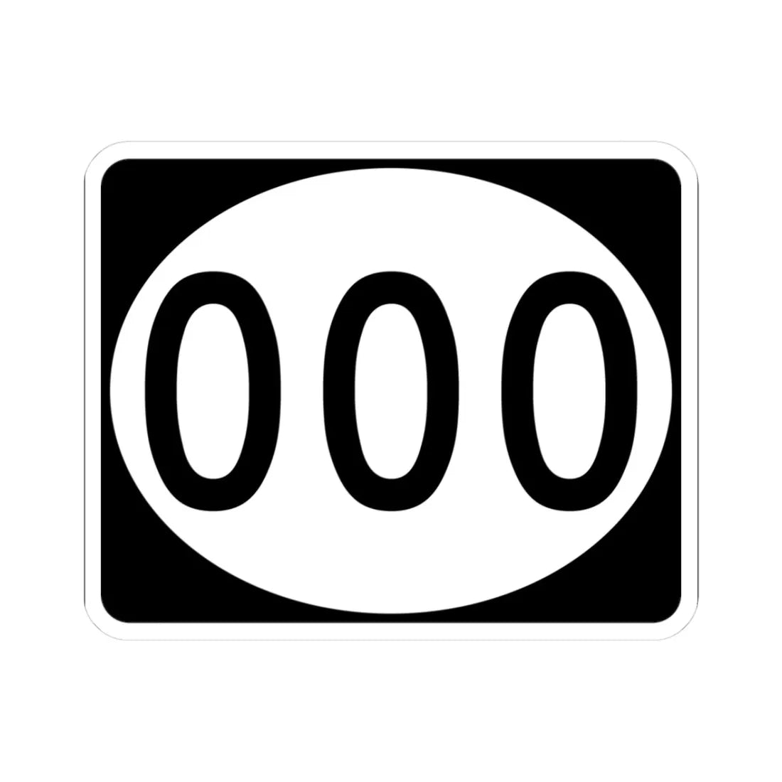 Ellipse sign template (Mississippi) (Road Sign) STICKER Vinyl Kiss-Cut Decal 3 Inch White - The Sticker Space