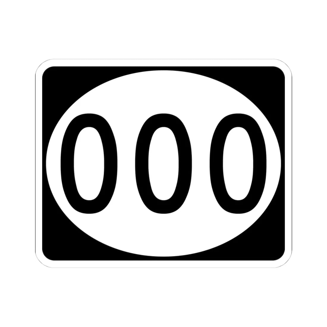 Ellipse sign template (Mississippi) (Road Sign) STICKER Vinyl Kiss-Cut Decal 4 Inch White - The Sticker Space