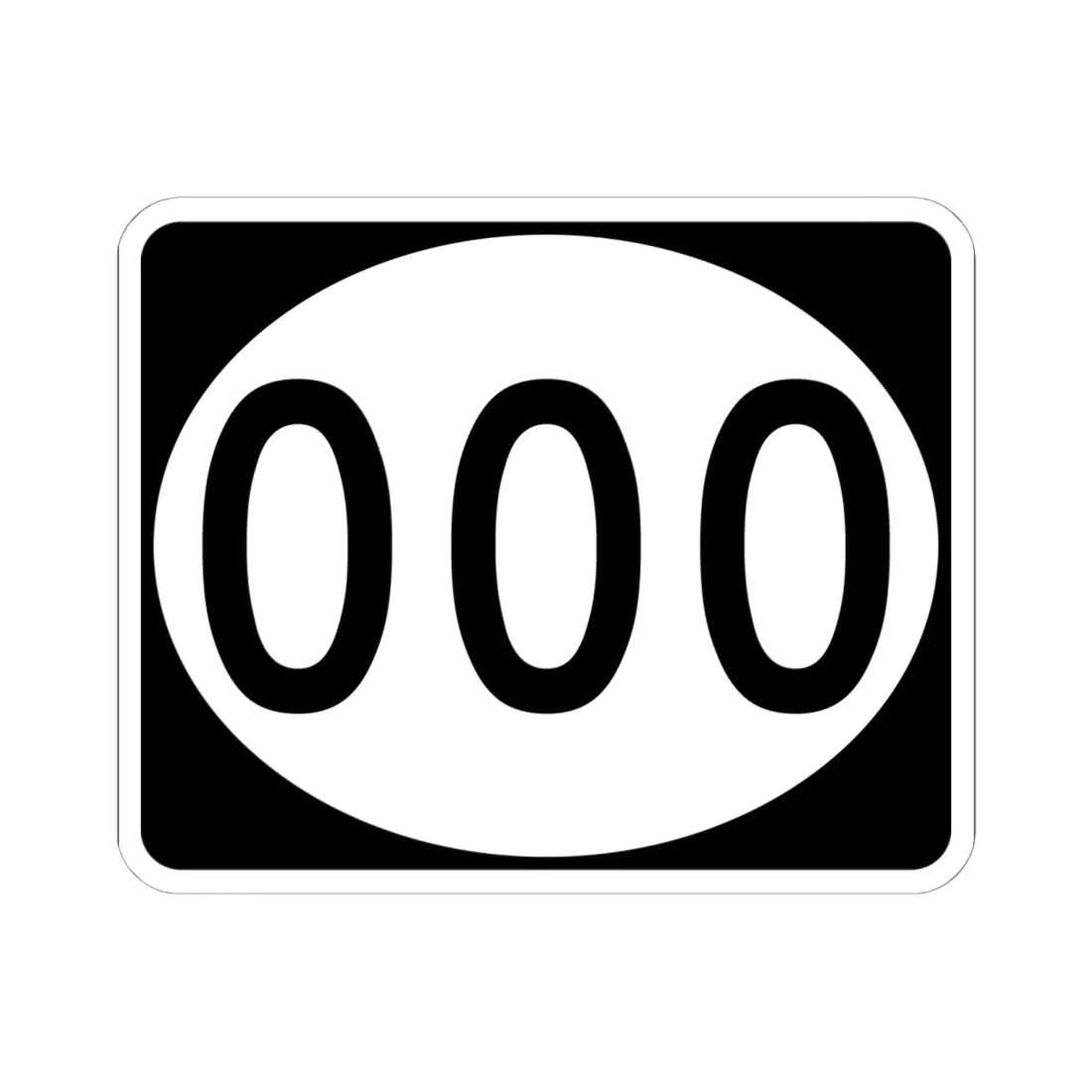 Ellipse sign template (Mississippi) (Road Sign) STICKER Vinyl Kiss-Cut Decal 6 Inch White - The Sticker Space